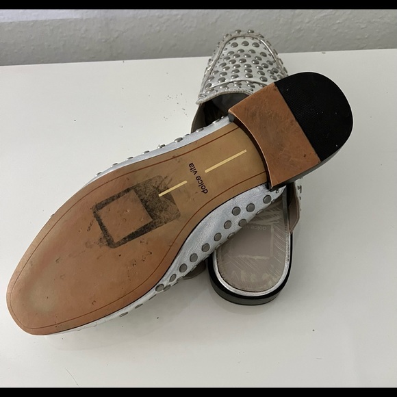 DOLCE VITA Silver, Studded Leather MULES SHOES - 8-1/2 - Picture 7 of 7
